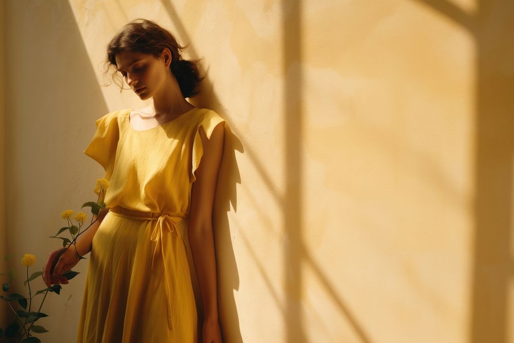 Dress fashion yellow wall. AI generated Image by rawpixel.