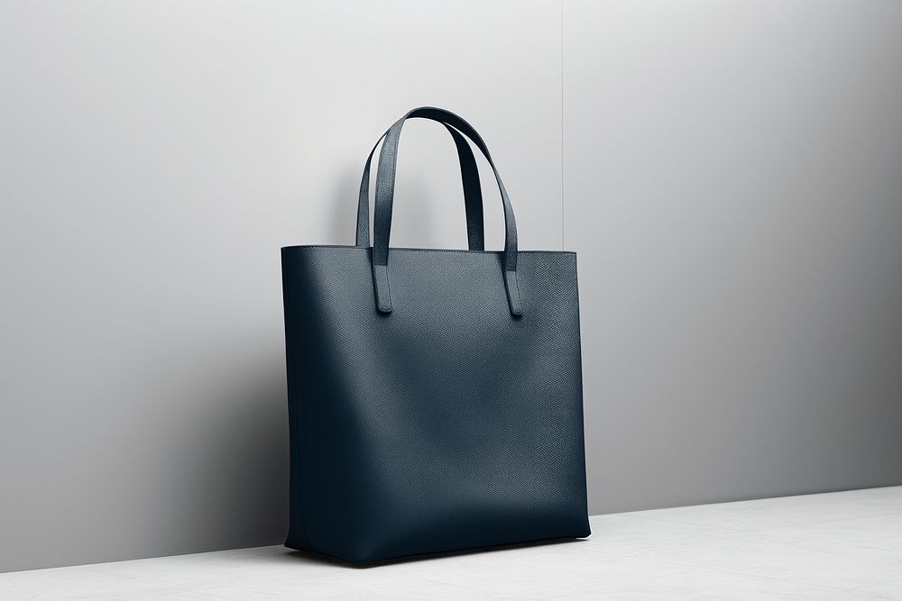 Blue leather handbag, design resource