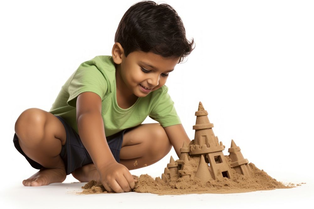 Child sand construction creativity. AI generated Image by rawpixel.