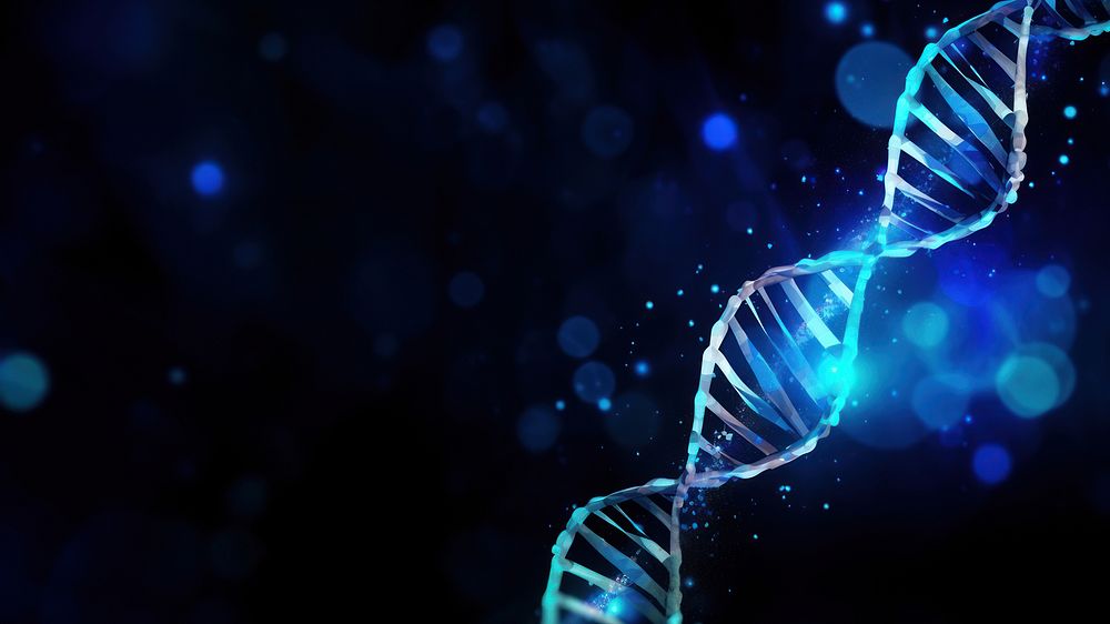 Dna chromosome light illuminated futuristic. AI generated Image by rawpixel.