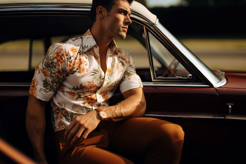 Men shirts vehicle adult car. AI generated Image by rawpixel.