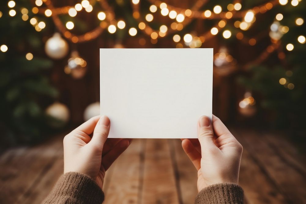 Empty greeting card decoration christmas holding. AI generated Image by rawpixel.
