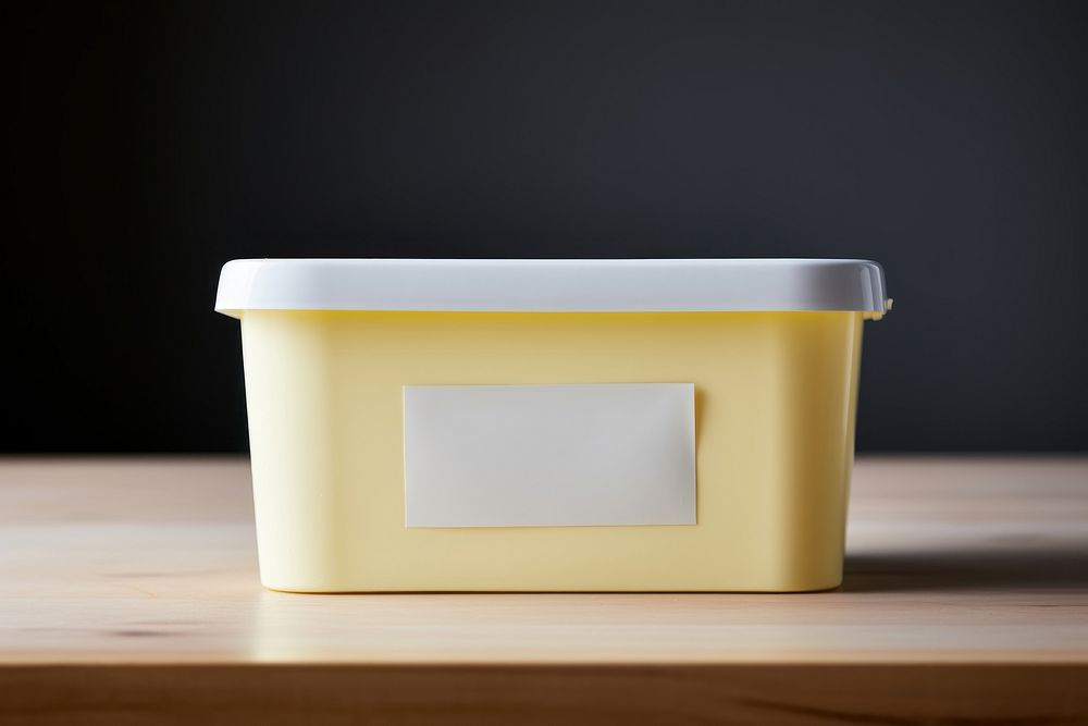 Butter tub container lighting yellow. 