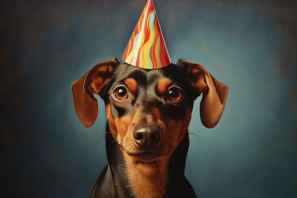 Dog wearing party hat portrait mammal animal. AI generated Image by rawpixel.