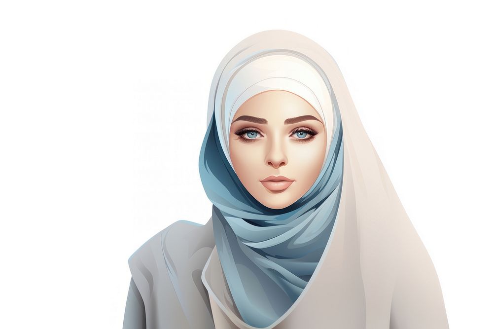 Modern muslim fashion white background headscarf. AI generated Image by rawpixel.