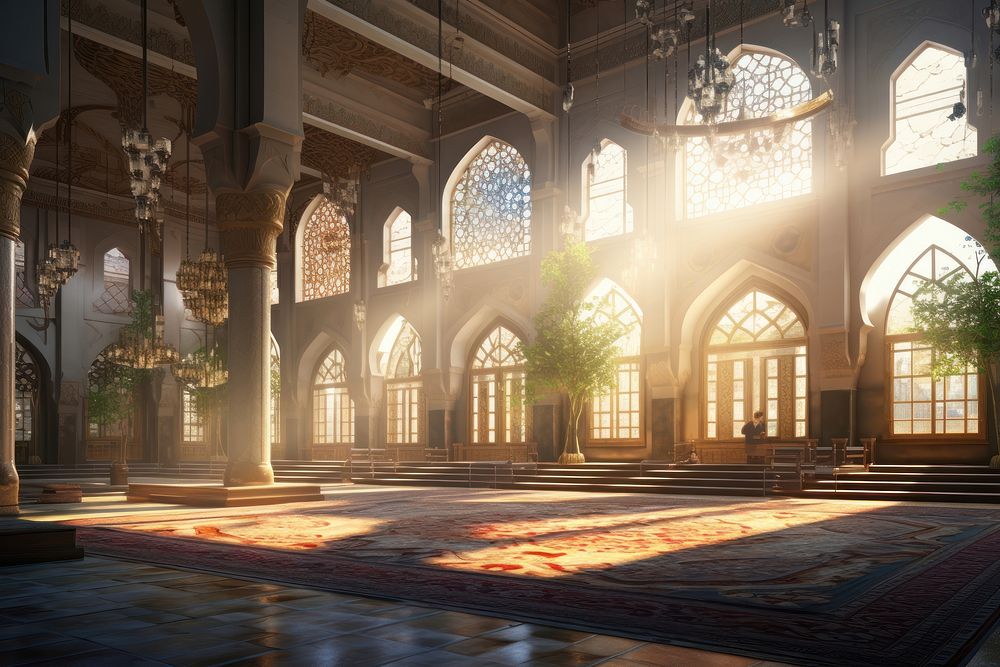 Mosque interior architecture building worship. 