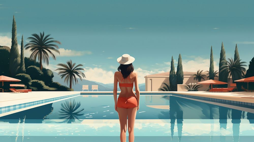 Summer architecture outdoors swimwear. AI generated Image by rawpixel.