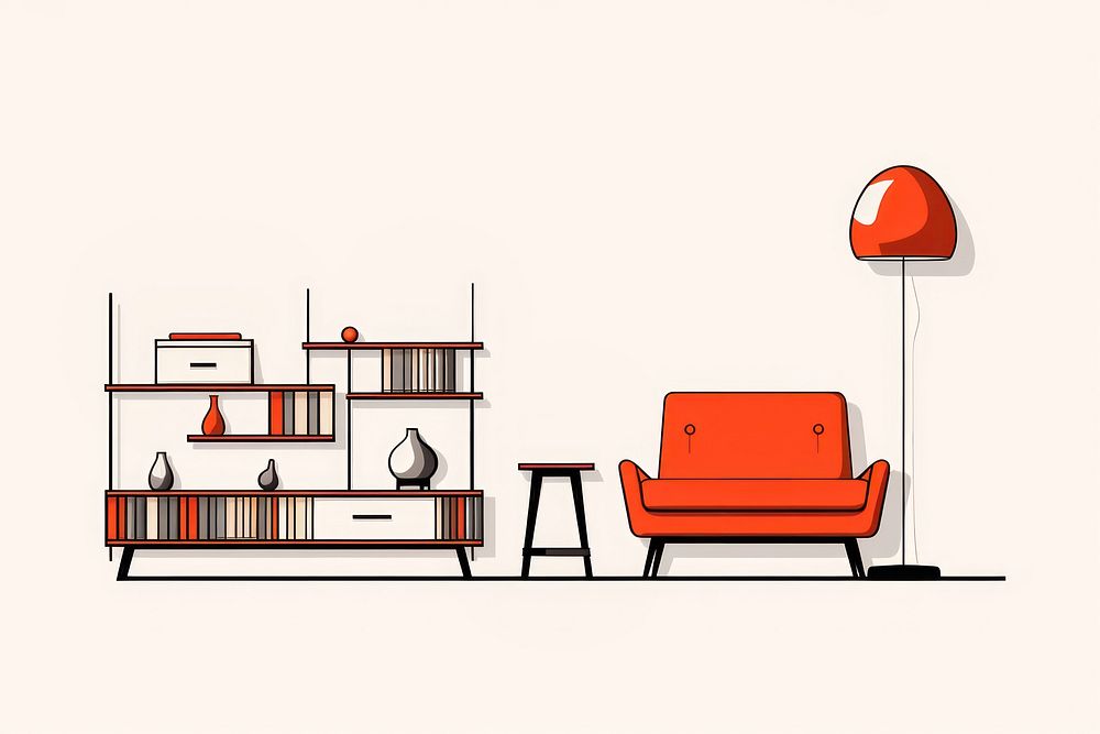 Furniture architecture line room. AI generated Image by rawpixel.