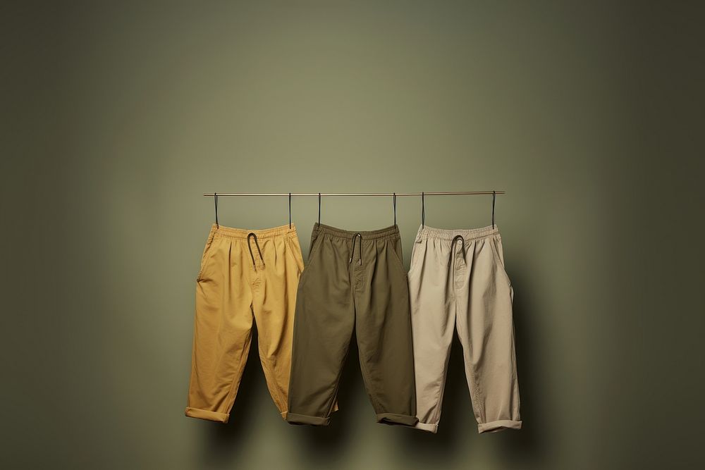 Pants clothing khaki clothesline.