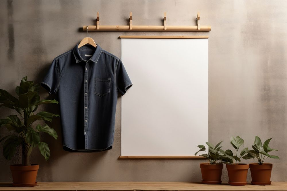 Poster mockup clothing photo wall. AI generated Image by rawpixel.