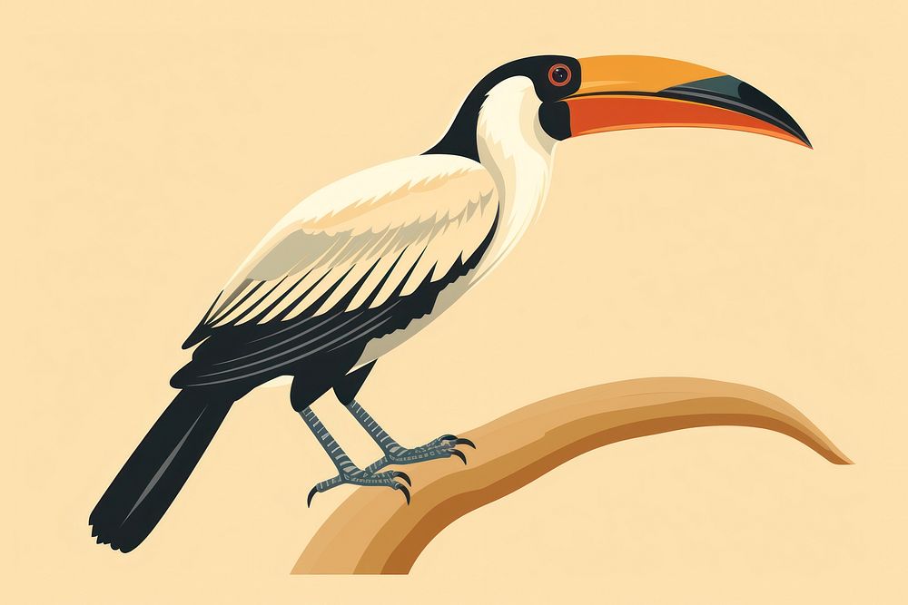 Hornbill wildlife toucan animal. AI generated Image by rawpixel.