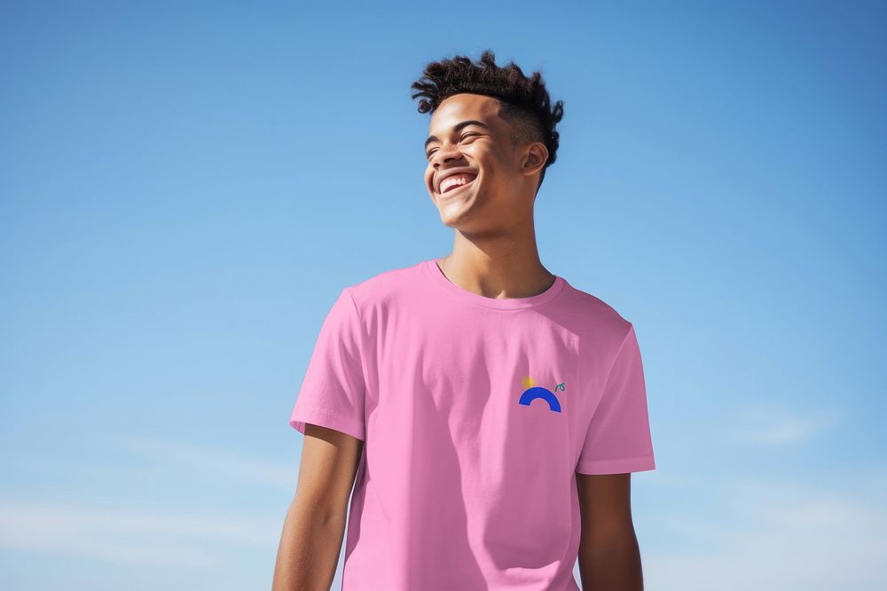 Men's pink t-shirt, design resource