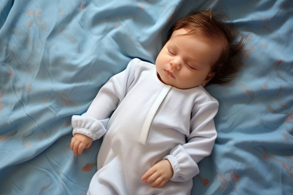 Girl sleeping newborn baby portrait. AI generated Image by rawpixel.