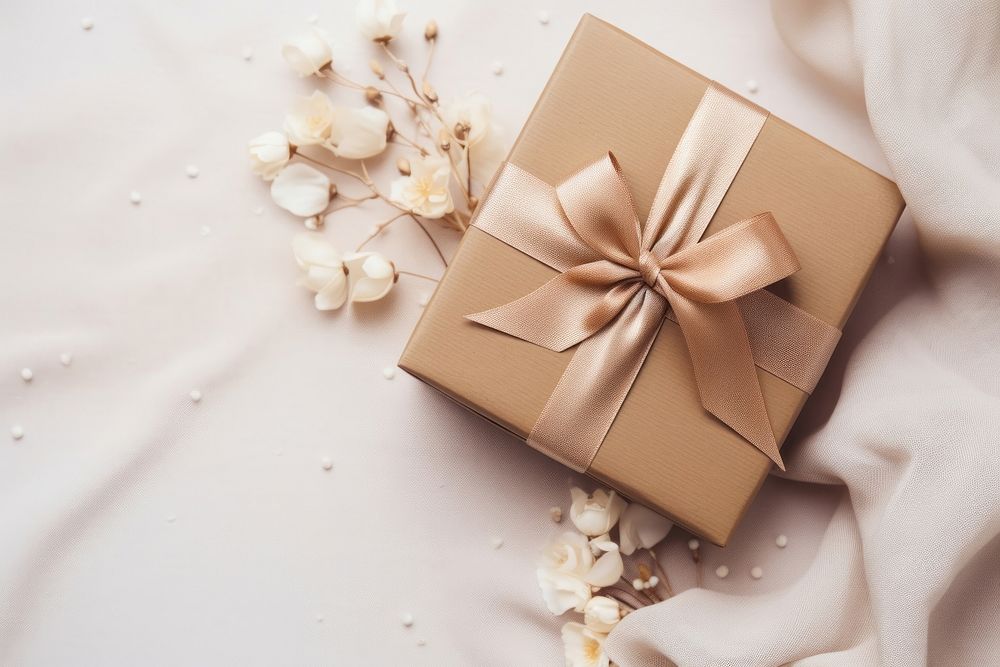 Brown gift box white celebration anniversary. AI generated Image by rawpixel.