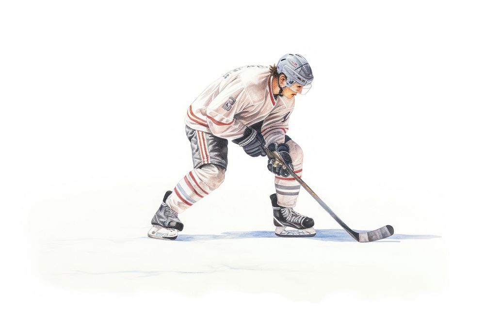 Hockey footwear drawing sports. AI generated Image by rawpixel.