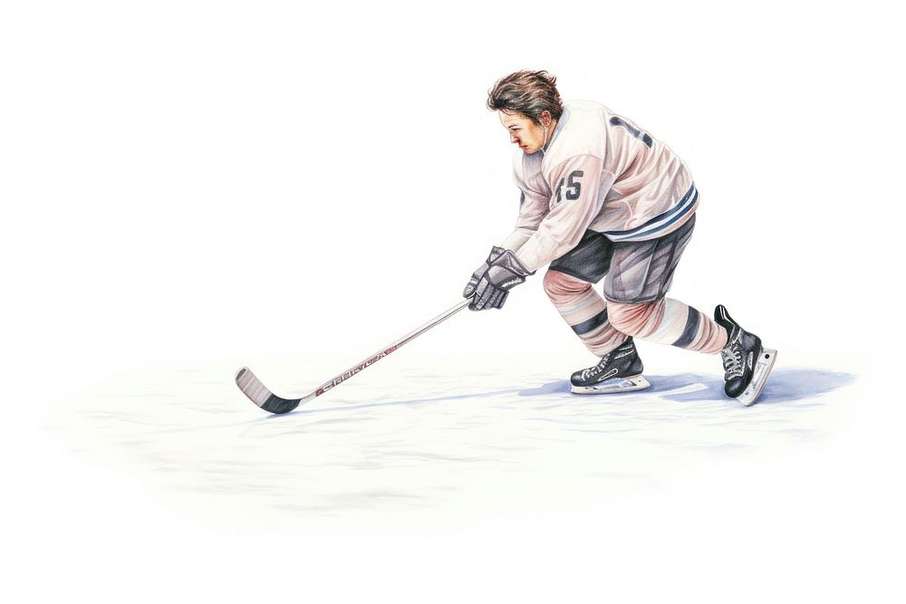 Hockey footwear drawing sports. AI generated Image by rawpixel.