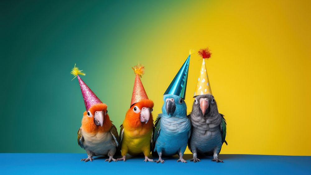Conures bird animal parrot celebration. AI generated Image by rawpixel.