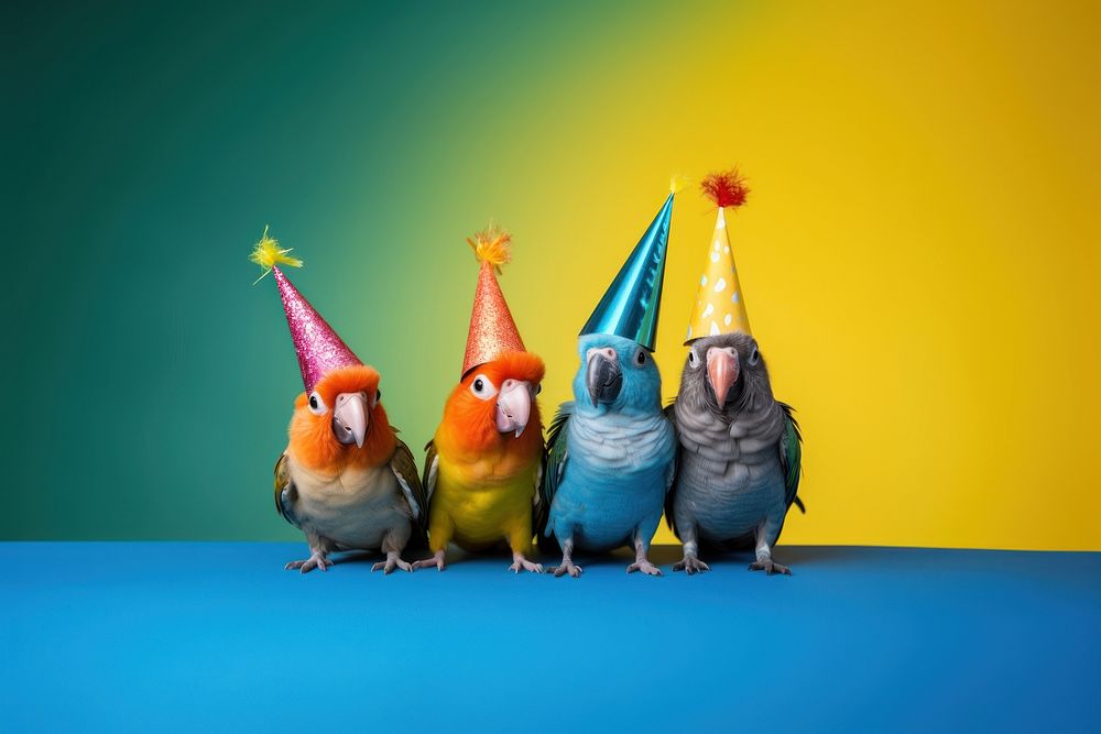 Conures bird animal parrot hat. AI generated Image by rawpixel.