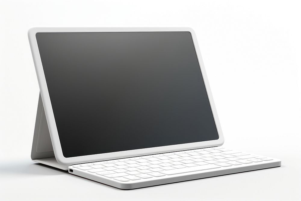 Tablet mockup computer keyboard laptop. AI generated Image by rawpixel.