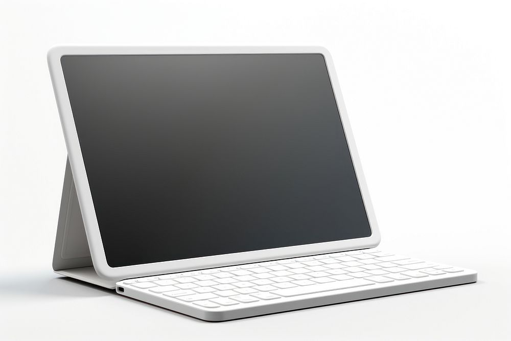 Tablet mockup computer keyboard laptop. 