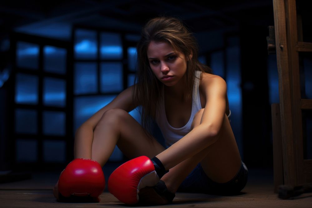 Portrait boxing adult woman. AI generated Image by rawpixel.