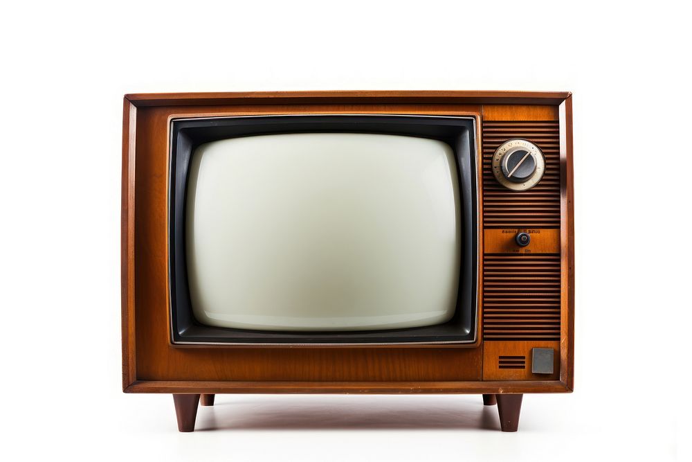 Vintage television screen white background broadcasting. AI generated Image by rawpixel.