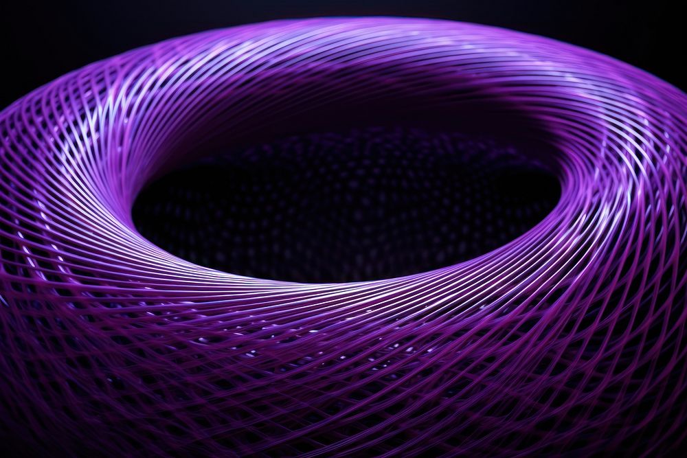 Wireframe purple torus spiral light shape. AI generated Image by rawpixel.