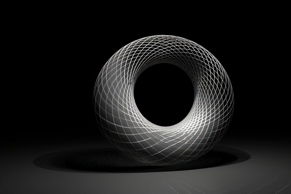 Wireframe torus shape sphere geometric shape simplicity. AI generated Image by rawpixel.