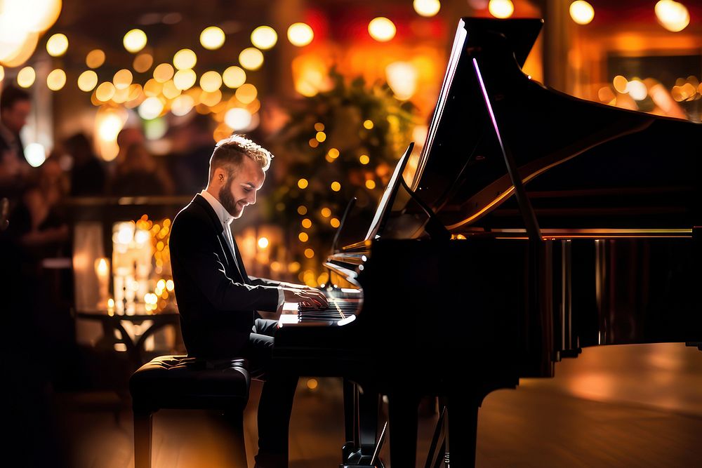 Man playing Piano keyboard musician pianist. AI generated Image by rawpixel.