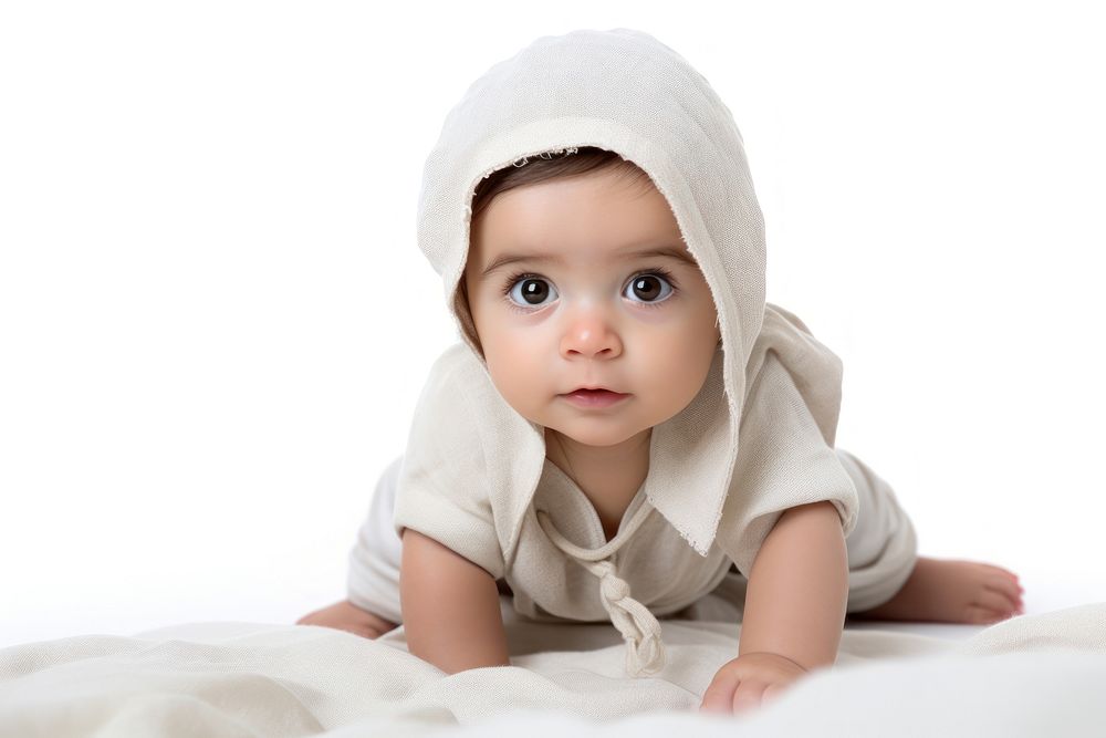 Baby crawling portrait white. AI generated Image by rawpixel.