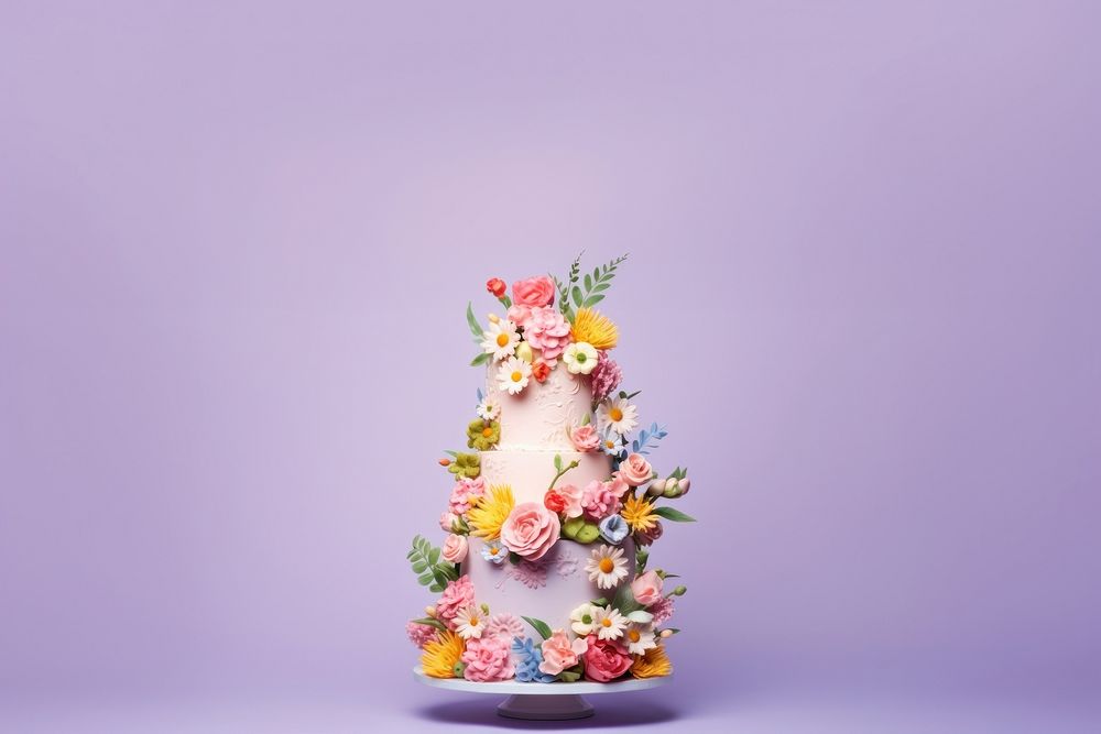Wedding cake flower dessert plant. AI generated Image by rawpixel.