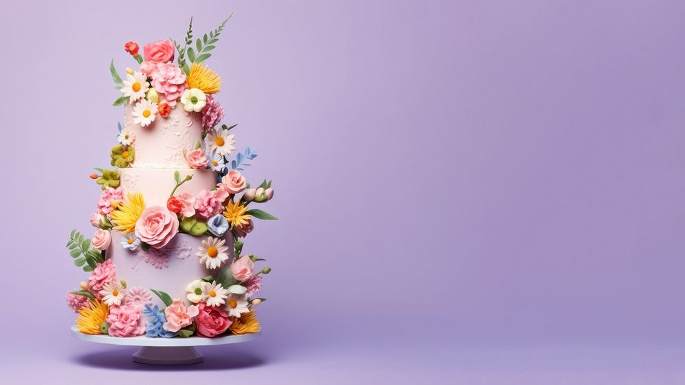 Wedding cake christmas dessert flower. AI generated Image by rawpixel.
