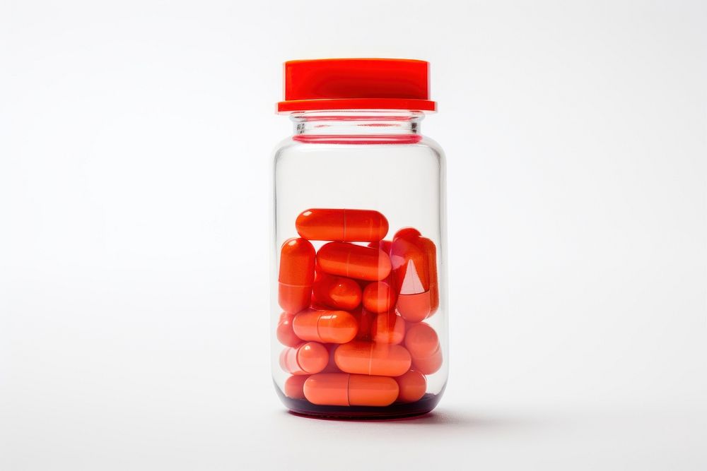 Pill bottle jar white background medication. AI generated Image by rawpixel.