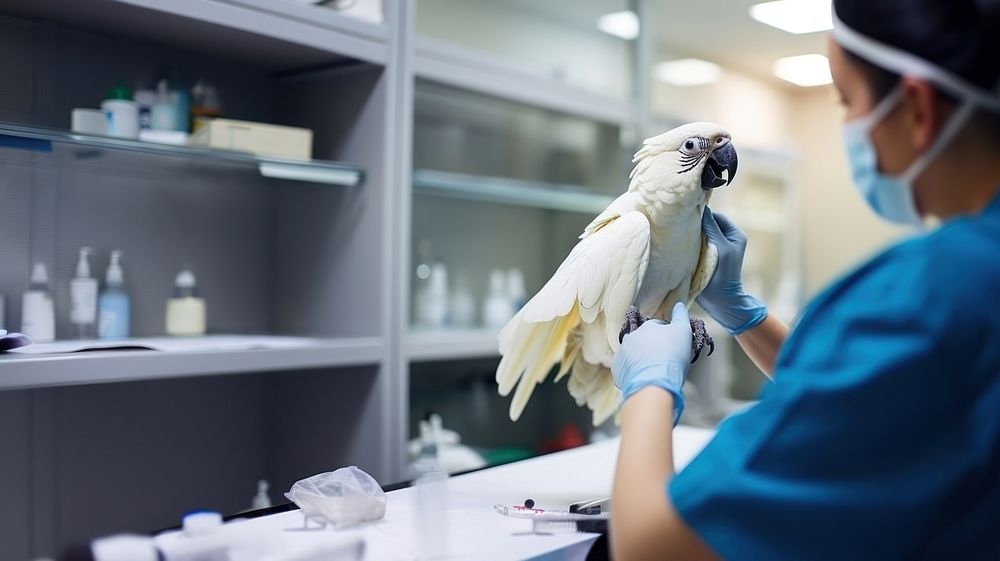 Animal bird veterinarian hospital. 