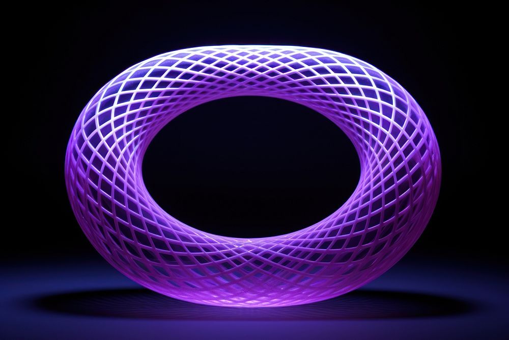 Abstract wireframe torus purple sphere shape. 