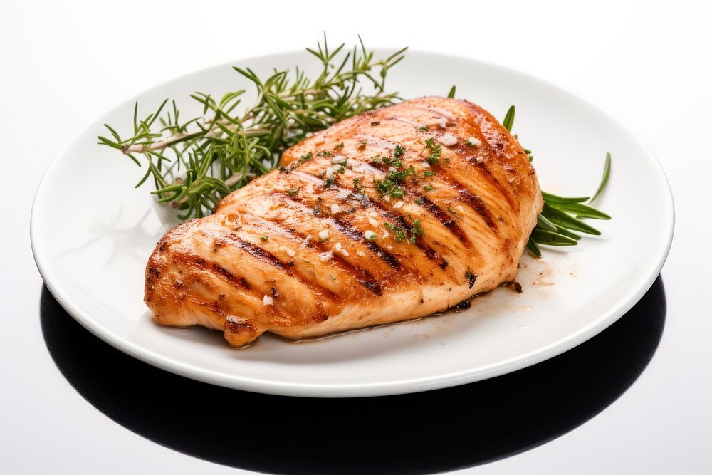 Chicken Breast Steak food seafood salmon. AI generated Image by rawpixel.