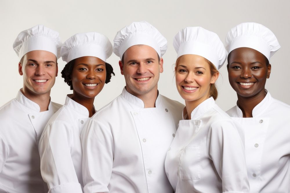Cooking school students adult chef togetherness. AI generated Image by rawpixel.