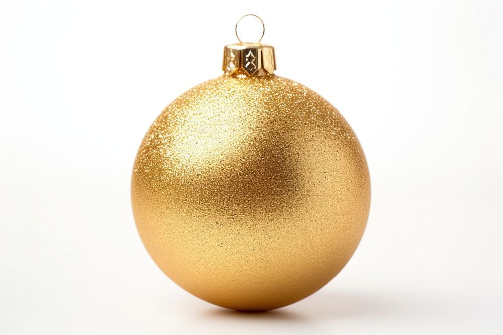 Christmas ball christmas gold white background. AI generated Image by rawpixel.