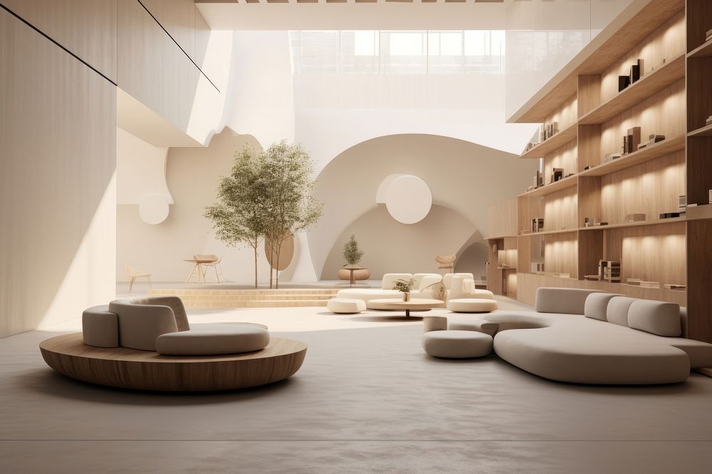 Furniture showroom architecture building lobby. AI generated Image by rawpixel.