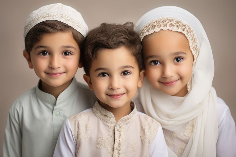 Muslim kids child portrait family. AI generated Image by rawpixel.