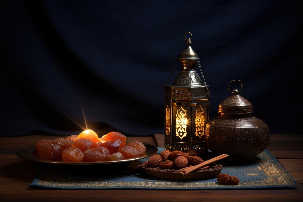 Muslim ramadan food spirituality illuminated. AI generated Image by rawpixel.