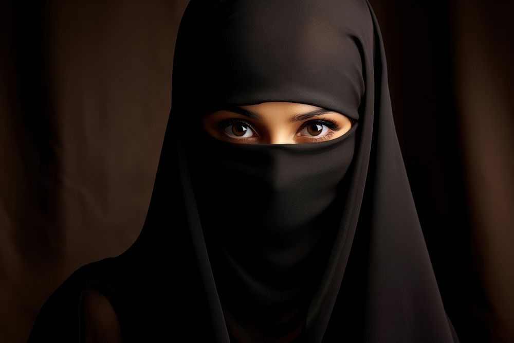 Muslim woman niqab adult veil headscarf. AI generated Image by rawpixel.