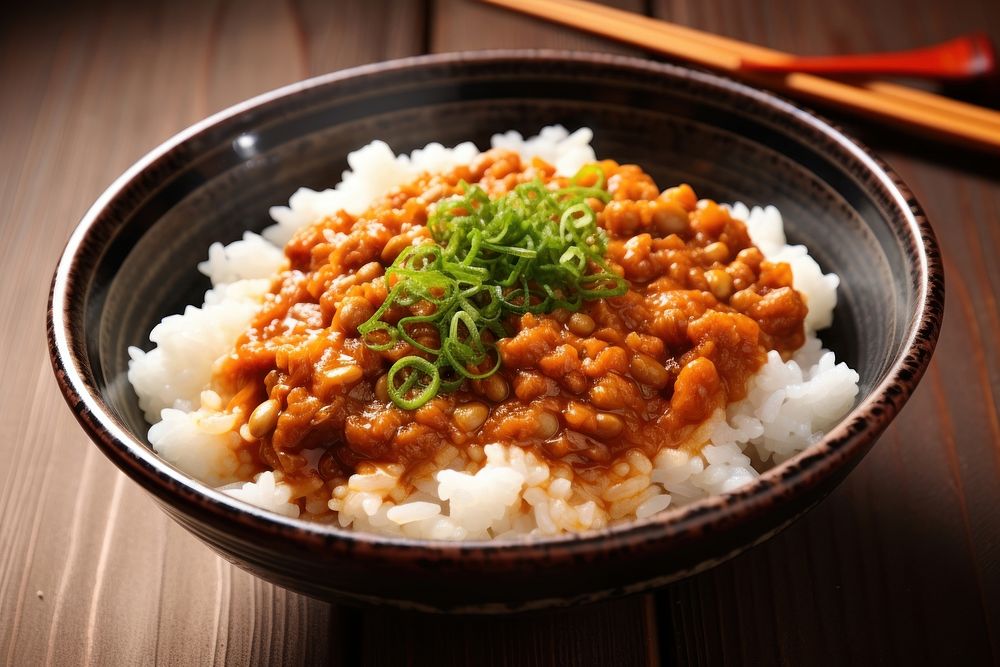 Natto rice food meal. AI generated Image by rawpixel.