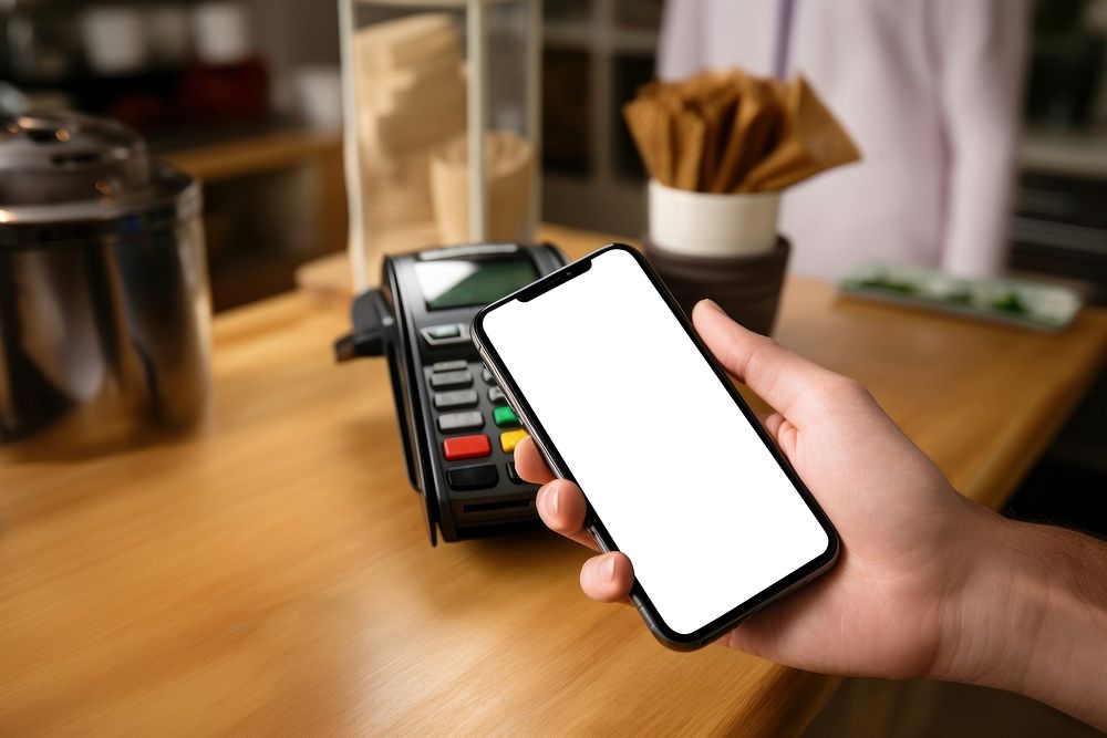 Person paying using payment technology electronics telephone. AI generated Image by rawpixel.