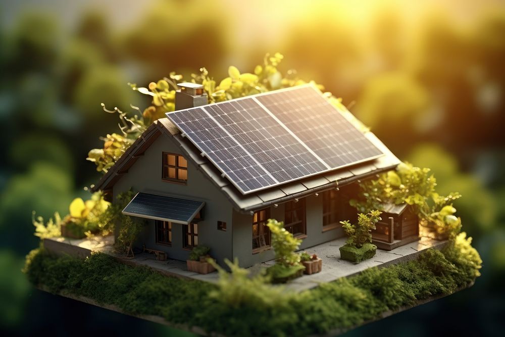Solar cell architecture building outdoors. AI generated Image by rawpixel.