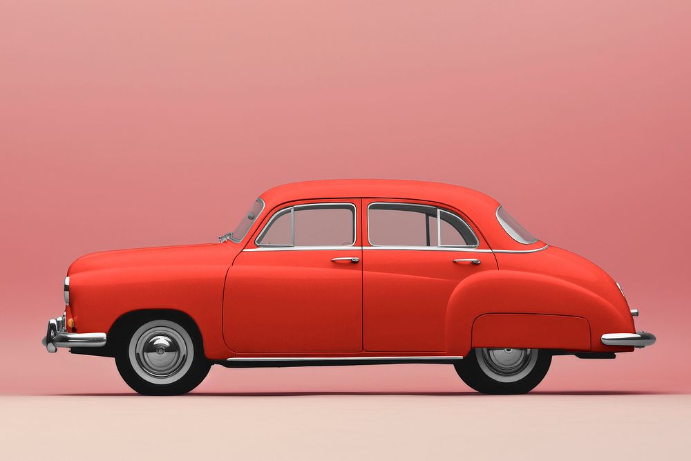 Classic car mockup, realistic  retro vehicle psd