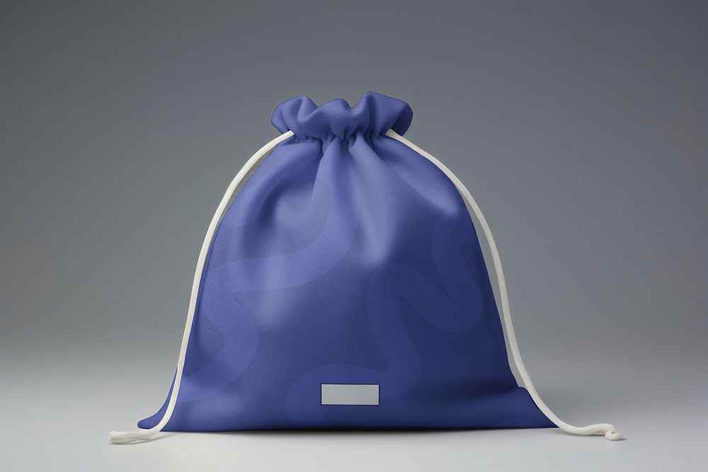 Blue drawstring pouch bag