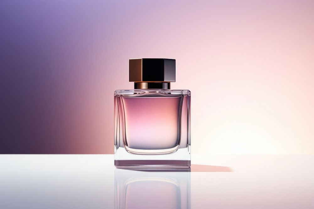 Perfume bottle cosmetics lighting purple. 