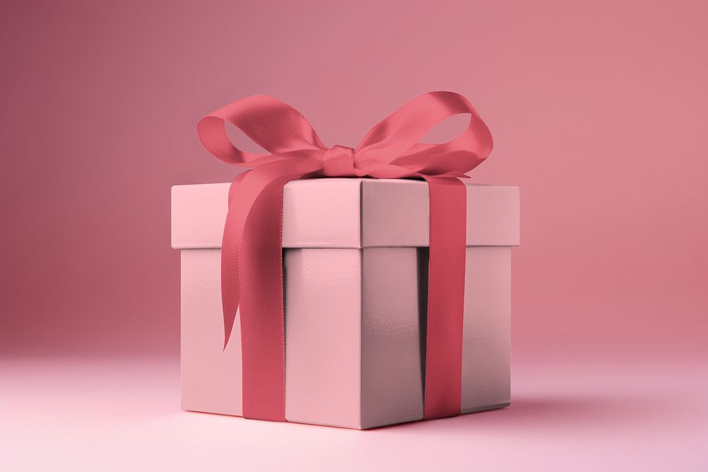 Pink birthday gift box