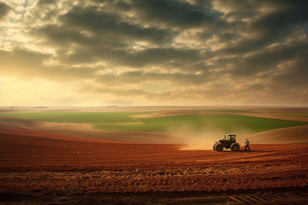 Vast farmland horizon field agriculture. 